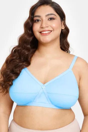 Buy Rosaline Everyday Double Layered Non Wired Full Coverage Super Support Bra - Alaskan Blue